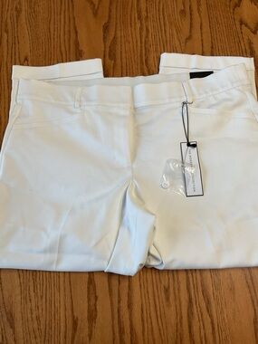 New with tags Lane Bryant White Ponte Trousers crop size 16